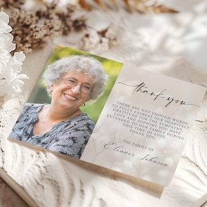 Funeral Thank You Card, Memorial Thank You, Celebration of Life, In Loving Memory, Funeral Sympathy Card, Floral 4x6 Editable Canva Template