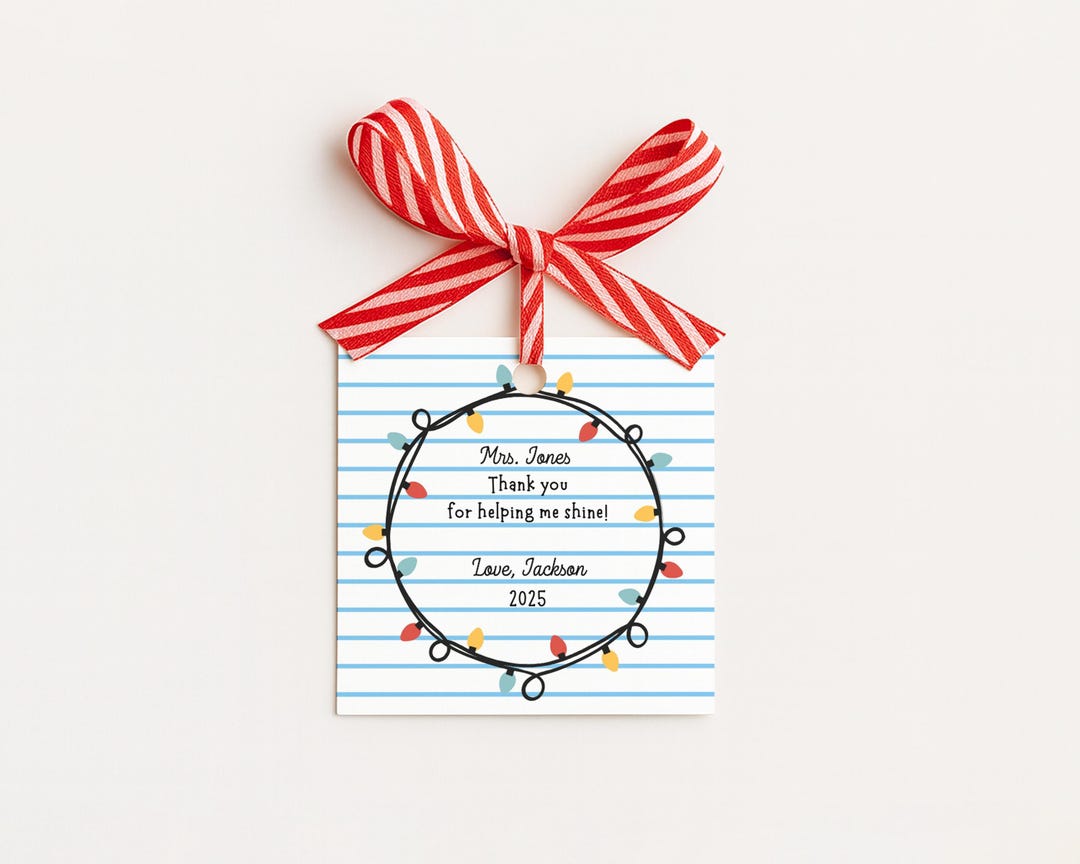 Editable Christmas Gift Tag for Teachers Printable Gift Exchange ...