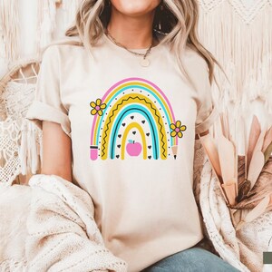 Teacher Shirt, Rainbow Pencil TShirt, Colorful Teacher Tee, Gifts for Teachers, Teacher Appreciation, Kindergarten Teacher Tshirt image 3