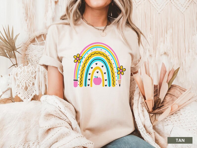 Teacher Shirt, Rainbow Pencil TShirt, Colorful Teacher Tee, Gifts for Teachers, Teacher Appreciation, Kindergarten Teacher Tshirt image 3