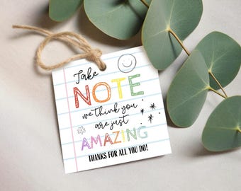 Teacher Appreciation Gift Tag, End of School Year Tag for Teacher, Thank You Teacher Tag Printable, Gift Tag for Teacher