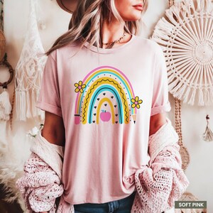 Teacher Shirt, Rainbow Pencil TShirt, Colorful Teacher Tee, Gifts for Teachers, Teacher Appreciation, Kindergarten Teacher Tshirt image 2
