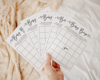 Babyparty-Bingo-Spiel, druckbare Babyparty-Bingokarten, druckbare Bingo-Spiele, Bingo-PDF-Druckfertige Dateien