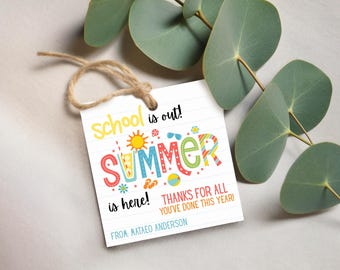 Teacher Appreciation Gift Tag, End of School Year Tag for Teacher, Thank You Teacher Tag Printable, Editable Gift Tag for Teacher