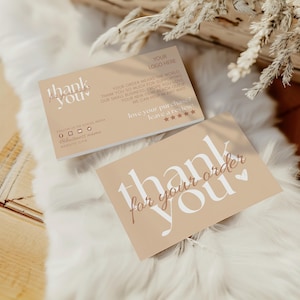 Small Business Thank You Card Template, Printable Thank You Package Insert, Modern Business Thank You, Thank You For Your Purchase, Editable
