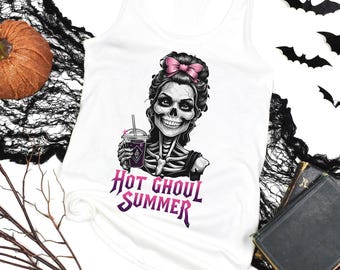 Hot Ghoul Summer Tank Top, Womens Summerween Shirts, Spooky Shirts for Women, Womens Halloween Shirts