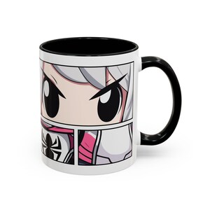Right Side - Ceramic mug featuring Spider-Gwen in her iconic white and pink suit, complete with web accents and dynamic design, perfect for Marvel fans and Spider-Verse enthusiasts.