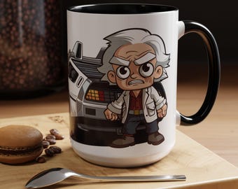Tasse DeLorean Retour Vers Le Futur 15 Oz - Céramique Blanche, Neuf