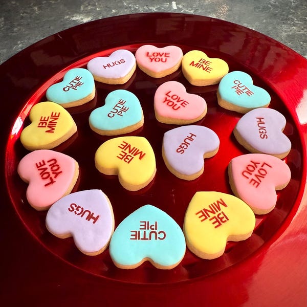 Mini Conversation Heart Sugar Cookies
