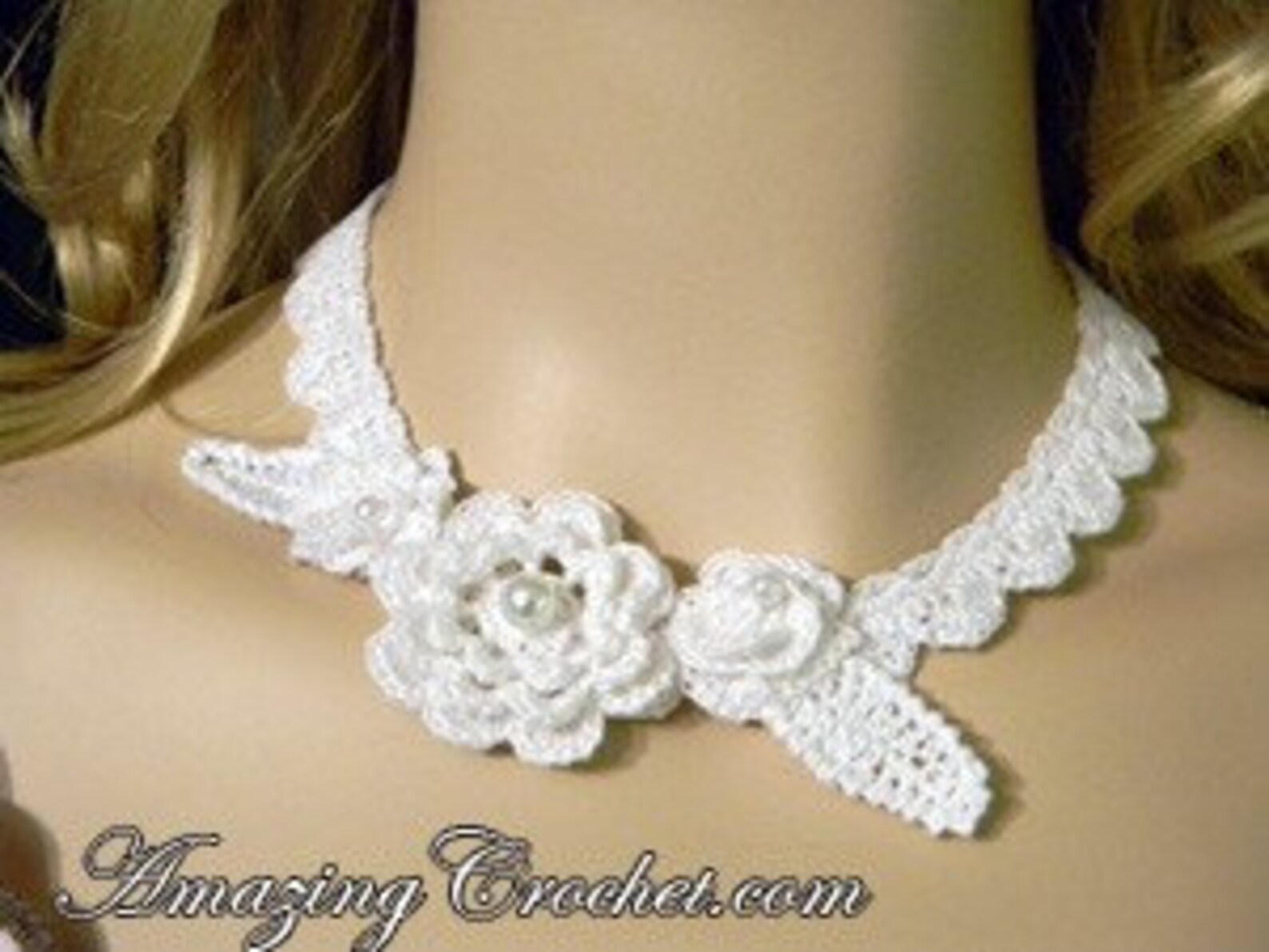 AMAZINGCROCHET Bridal Flower Necklace Crochet Pattern Etsy