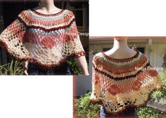 Amazingcrochet Elegant Lacy Poncho Crochet Pattern Etsy