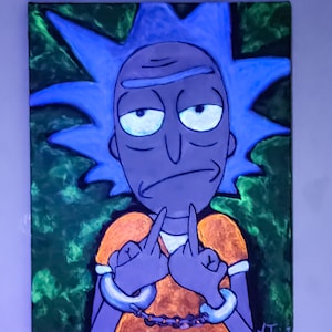 Rick & Morty Black-light Painting