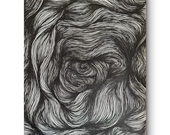 Spiraling | Art | Ink Drawing | Wall Decor | Line Drawing | Original Art | Pen Drawing | Abstract Art | Abstract Drawing