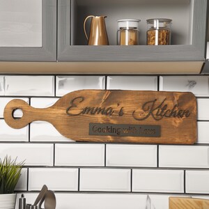 Personalized Kitchen Name Sign - Custom Wood Cutting Board Decor ...