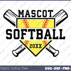 Softball Maskottchen Softball Team Vorlage Png, Softball Shirt Design, Team Logo, Softball Mama Svg, Png, digitale Datei