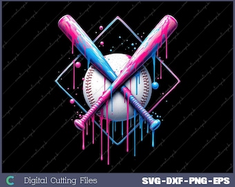 Helado de béisbol goteando PNG: Sublimación de mamá beisbolera (archivo digital)