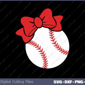 Baseball Girl SVG: Bow Cut File, Cheer Sister Design (Digital File)