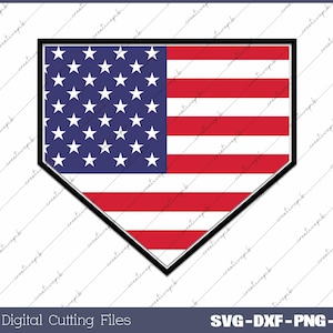 Baseball Home Plate American Flag Png, Home Run Diamond Field Svg, Png, Digital File