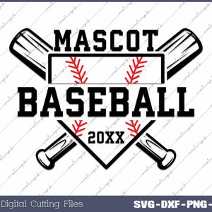 Baseball Mascot Baseball Team Template Png, Baseball Shirt Design, Team Logo, Baseball Mom Svg, Png, Digital File