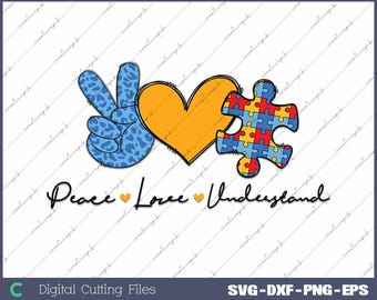 Accept Love Understand Autism Awareness Svg, Png, Digital File
