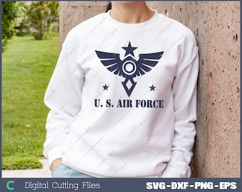 Air Force SVG: Military T-Shirt Design, Patriotic Clipart (Digital File)
