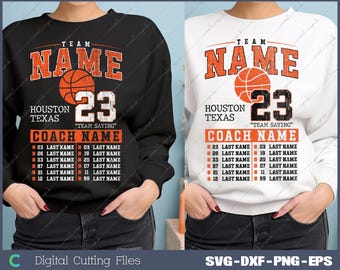 Modelo de escalação de basquete: design de camisa de time (arquivo digital)