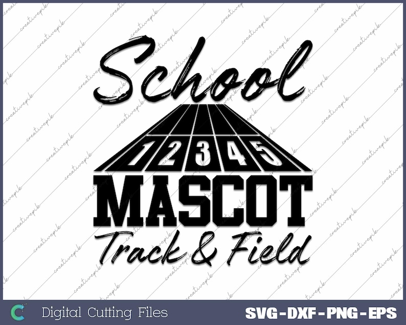 College Track Script Custom School Track & Field SVG Template (digital File) - Etsy