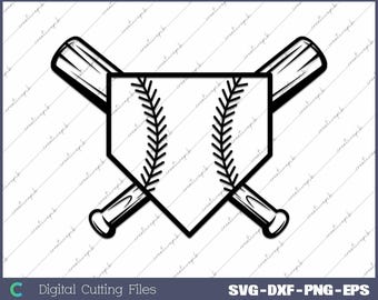 Baseball Home Plate Cross Bats SVG: Softball Mom Design (Digital File)