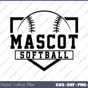 Custom Mascot Name Softball Png, Softball Team Logo, Softball Team Svg, Png, Digital File