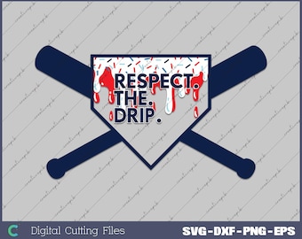 Respeta el goteo del béisbol Home Plate SVG PNG: Goteo de helado (archivo digital)