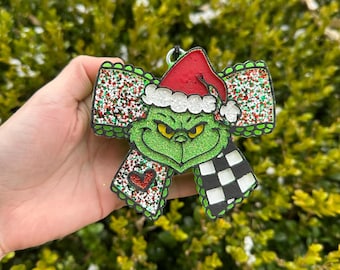 Ambientador para coche con lazo Grinch, ambientador de invierno, Freshie