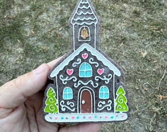 Ambientador de iglesia de pan de jengibre, ambientador para coche, ambientador navideño, ambientador