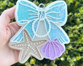 Ambientador para coche con lazo, estrella de mar y almeja Freshie, ambientador para coche, Freshie