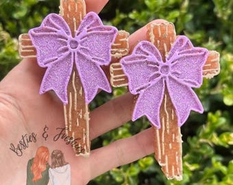 Clips de ventilación con forma de cruz y lazo, ambientador para coche, Freshie
