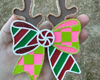 Ambientador de coche con forma de lazo de reno, ambientador navideño, ambientador de Navidad