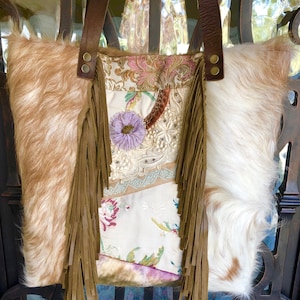 Textiles vintage, adornos, encaje de diamantes de imitación, bolso de piel de vaca genuina