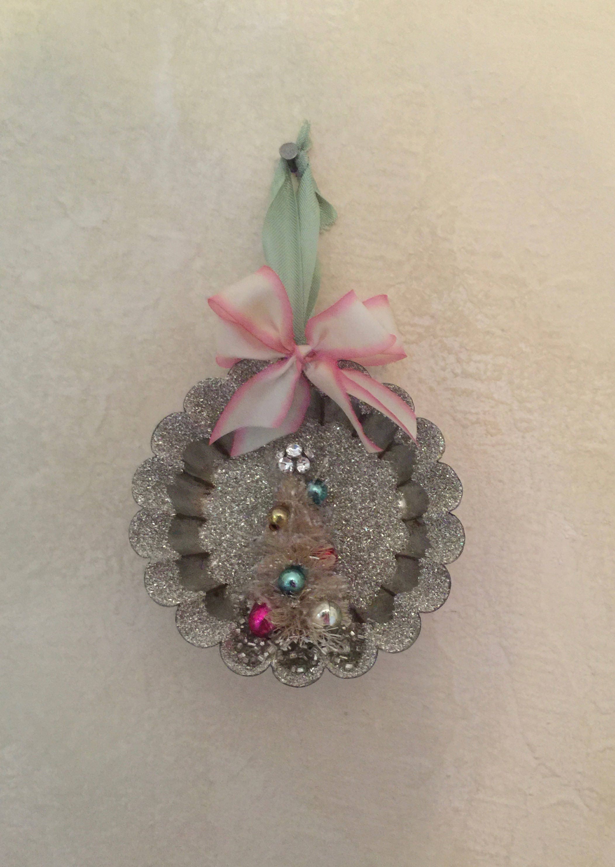 Vintage Tart Mold Christmas Ornament German Glass Glitter Etsy