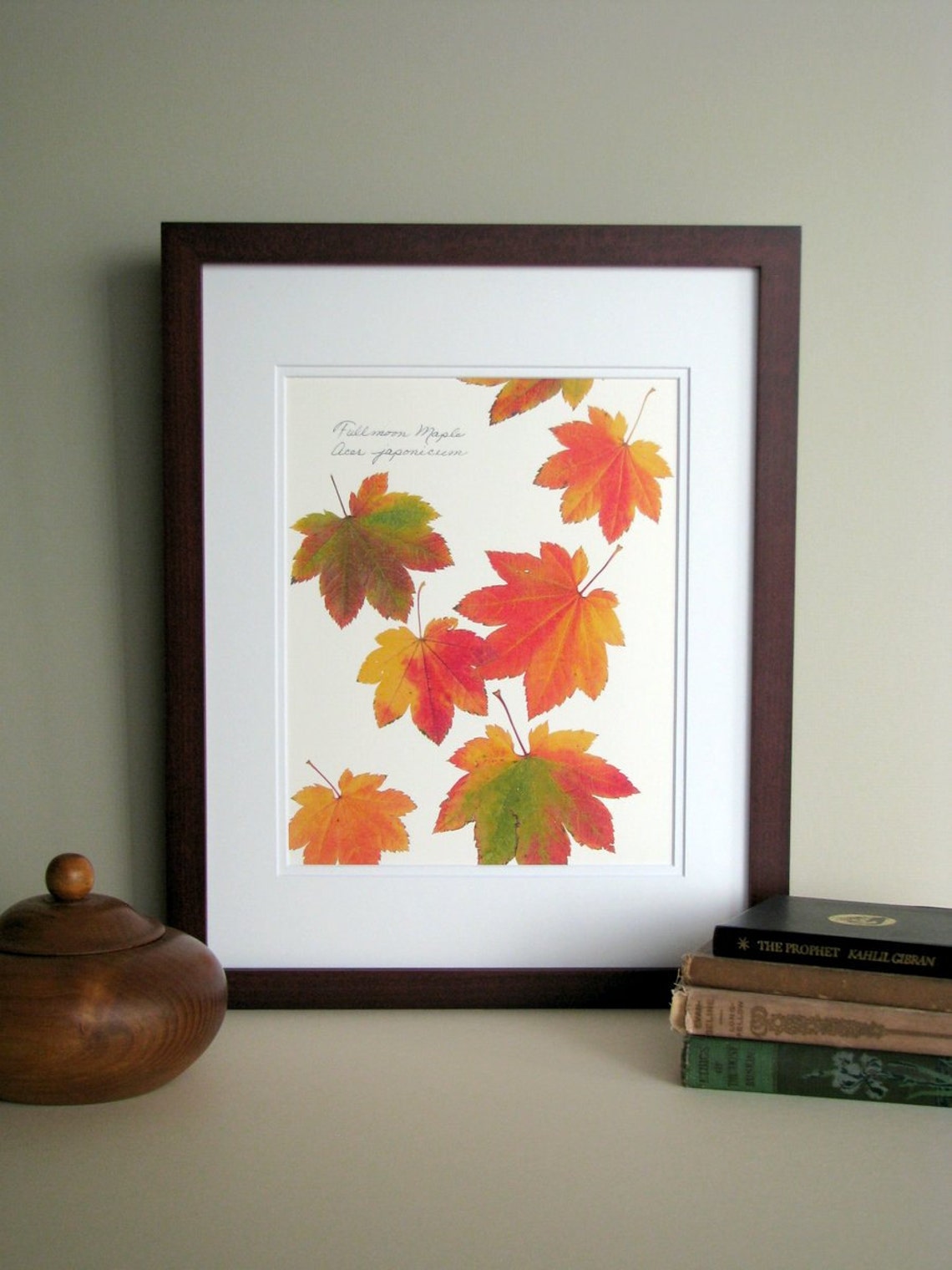 Pressed Leaves Print 11x14 Double Matted Full Moon Maple - Etsy Australia