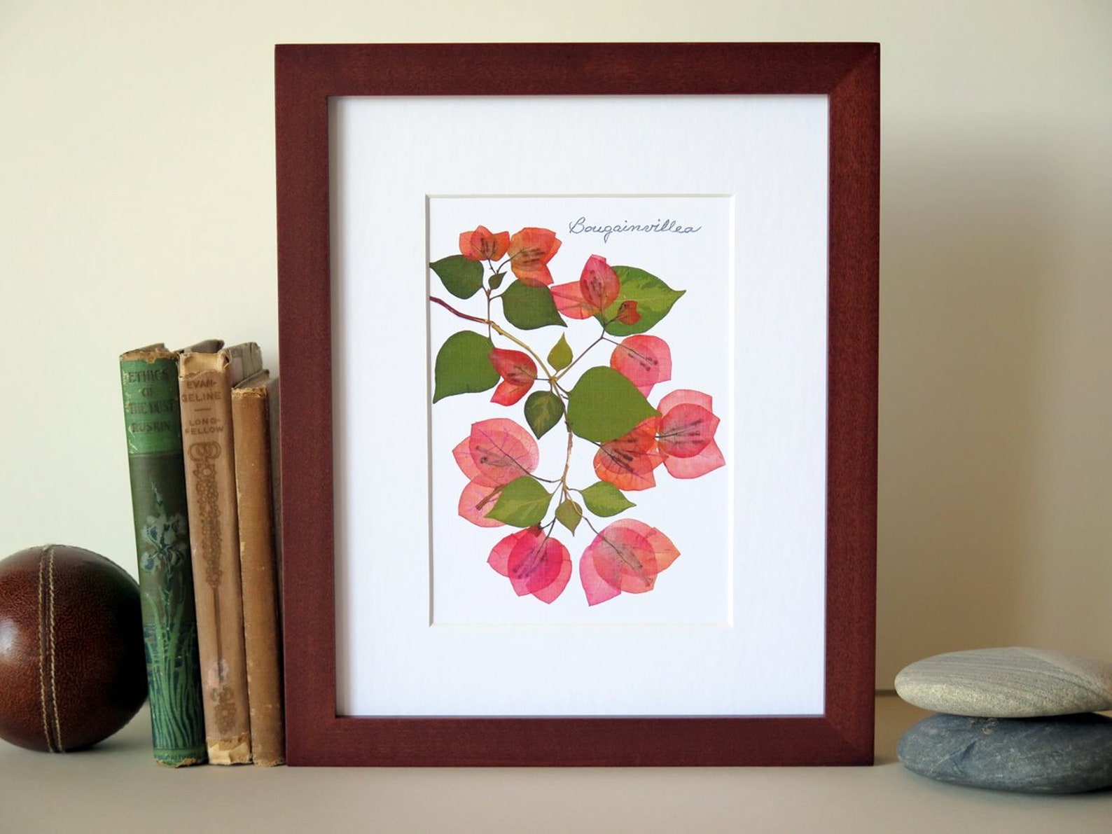 Pressed Flower Print 8 X 10 Matted Bougainvillea Etsy