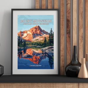 Rocky Mountain National Park Poster: Colorado Mountain Reflection Art
