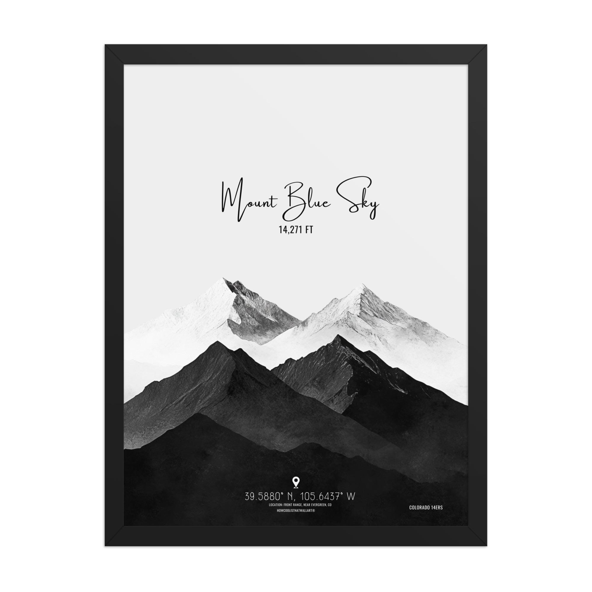Mount Blue Sky Framed Poster: Colorado 14er Mountain Art - Etsy