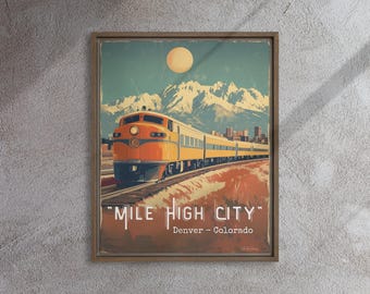 Lienzo enmarcado Tren clásico Mile High City - Denver, Colorado