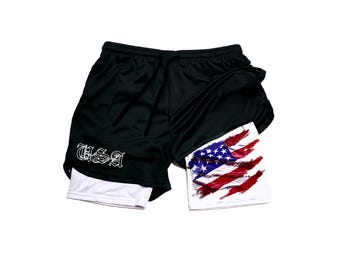 Mexico USA Gym Shorts Doppellagige Stretch-Polyester Religion Kompressionsshorts