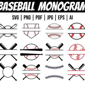 Baseball SVG Monogram Bundle, Baseball Svg. Baseball Stitches svg, Baseball Monogram SVG, Baseball Fan Gift Instant Download