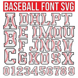 Baseball Font Bundle, Baseball Letters, Baseball Fonts for Cricut, Procreate Fonts, Canva Fonts, Sport Font, College Font, Instant download