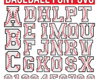 Baseball Font Bundle, Baseball Letters, Baseball Fonts for Cricut, Procreate Fonts, Canva Fonts, Sport Font, College Font, Instant download