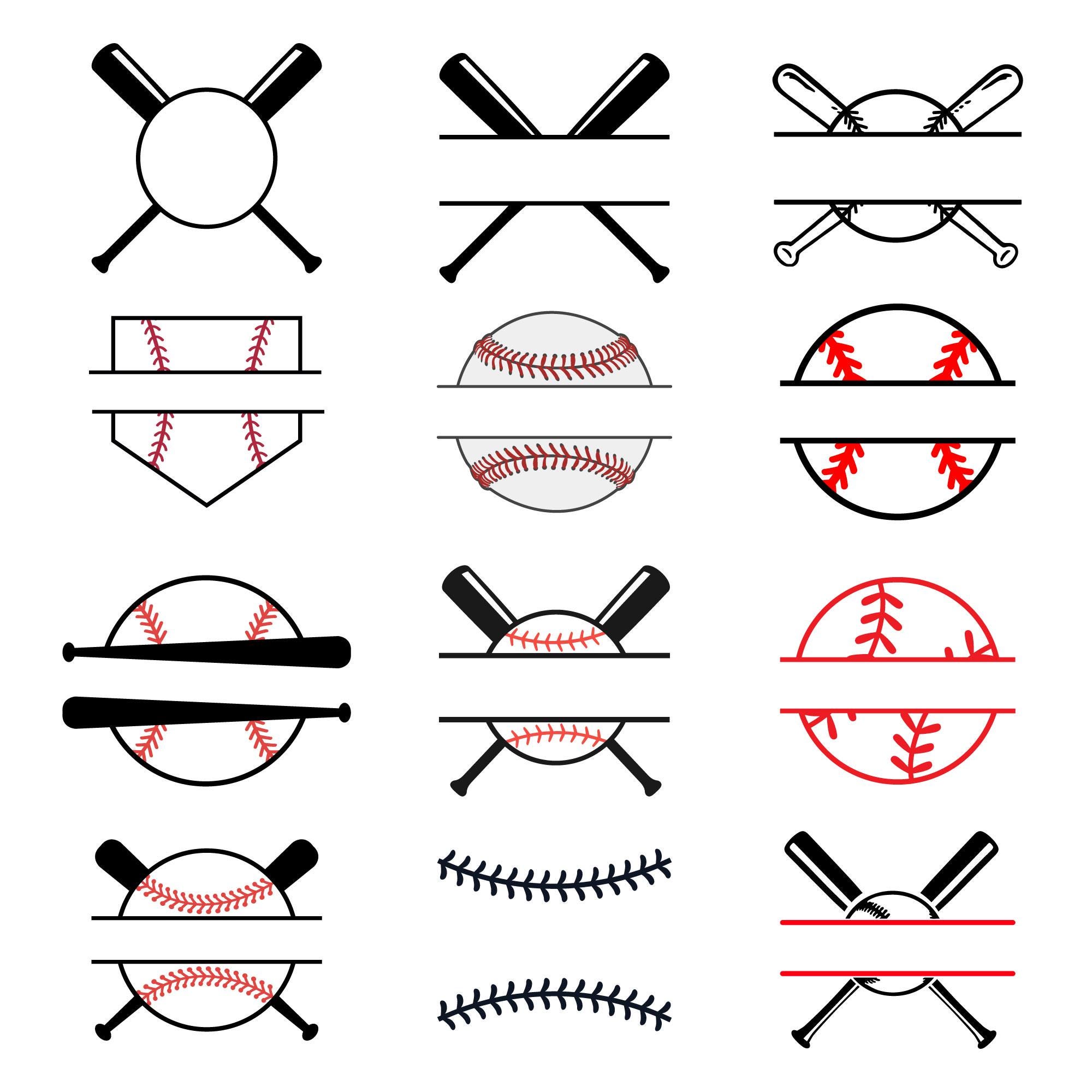 Baseball SVG Monogram Bundle, Baseball Svg. Baseball Stitches Svg ...