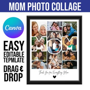 Mama Photo Collage, Mama Photo Frame, Personalized Mom Frame, Mother's Day Photo Collage, Custom Photo Collage, Best Mom Photo Collage