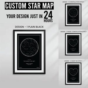 Mapa estelar digital personalizado, presente de aniversário de data especial, impressão do céu noturno, pôster de mapa estelar, presente de casamento, impressão de constelação, digital