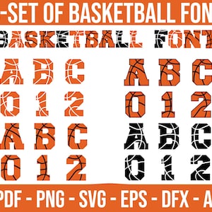 Basketball Alphabet SVG, Basketball Font SVG, Basketball Letters Svg, Numbers SVG, Sport Alphabet Svg, Sport Font Svg, Printable Clipart
